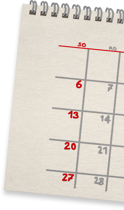 Ein Kalender auf der rechte Seite als Icon